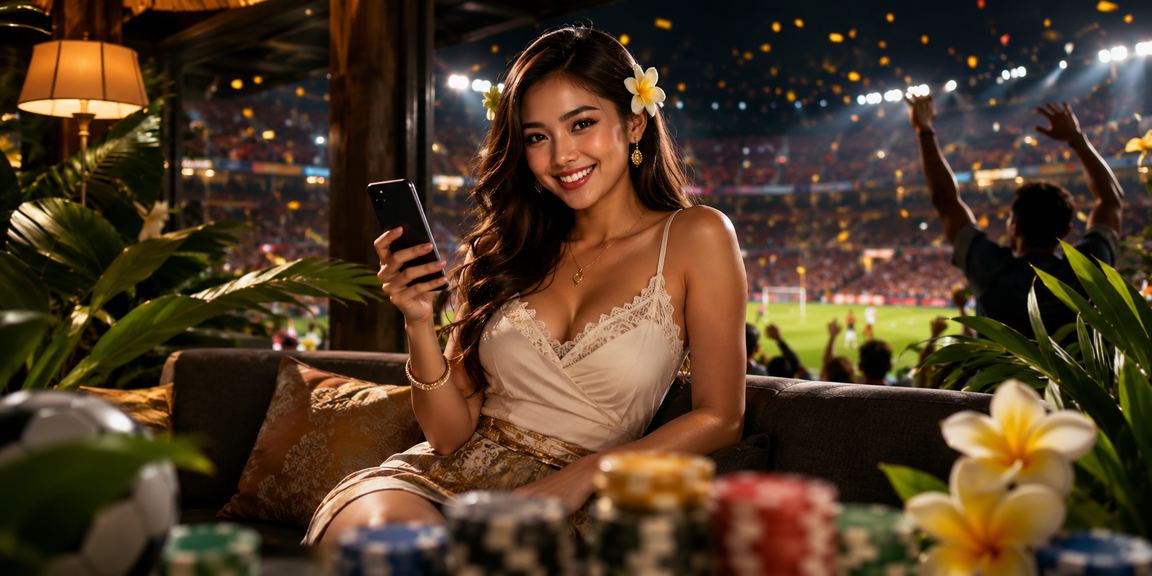 Model memperlihatkan proses registrasi akun baru dengan bonus selamat datang