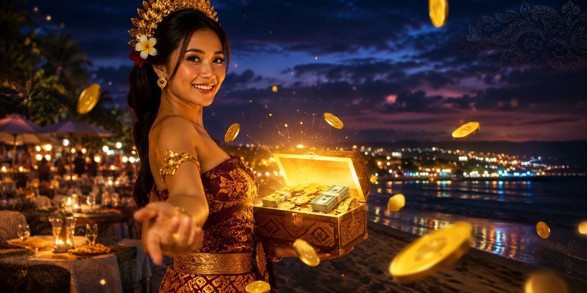 Suasana taruhan santai di tepi pantai dengan antarmuka casino mobile